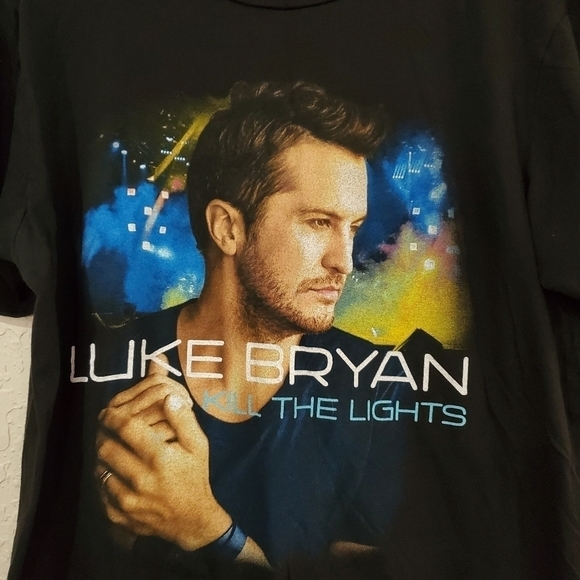 Luke Byan Kill The Lights Concert T-shirt Black with Concert Cities on Back Lg - Picture 2 of 8